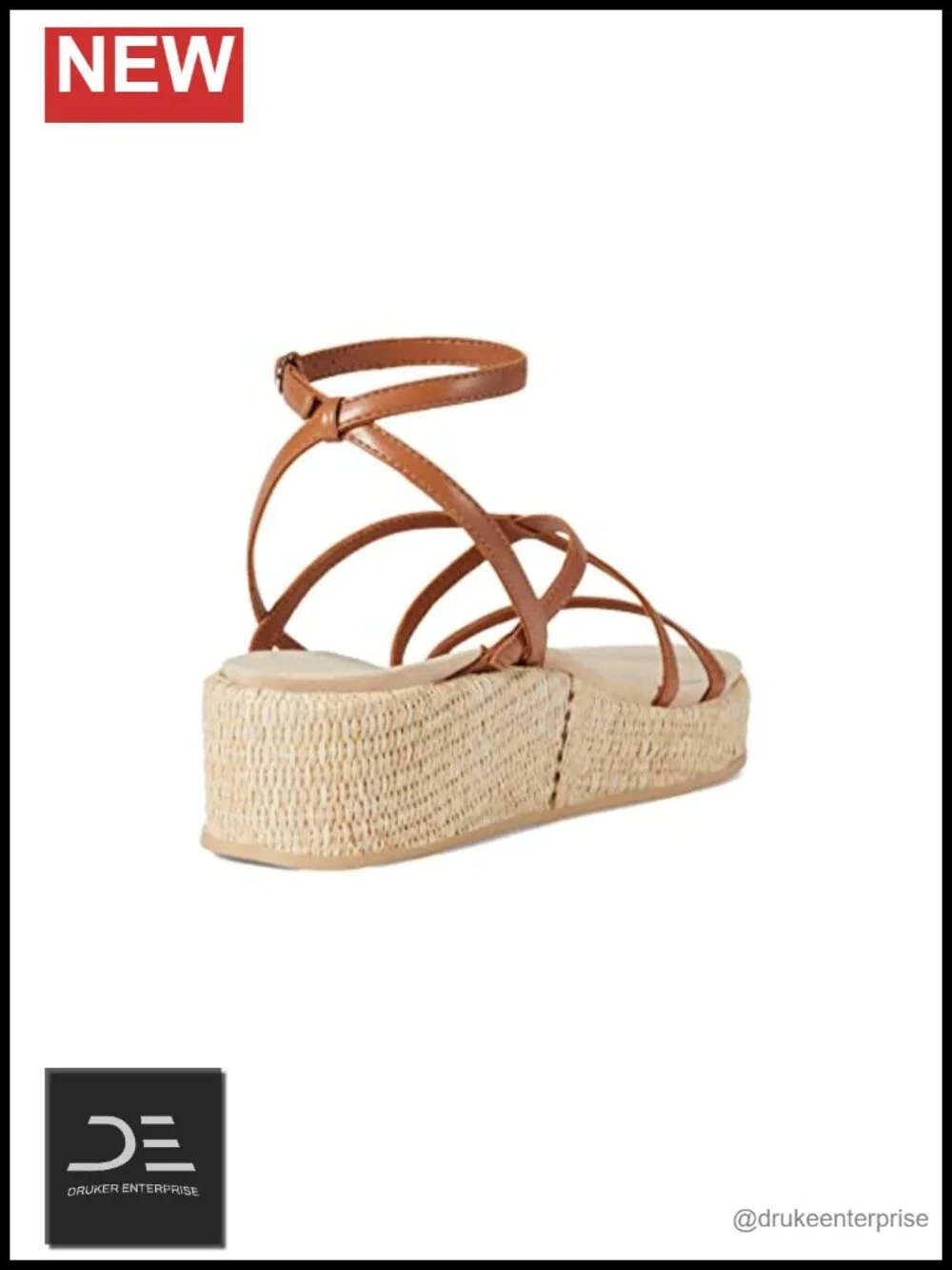 Womens Vizzy Platform Wedge Sandals Ankle Strap Buckle Leather